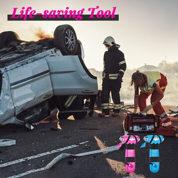 Car Safety Hammer, Automotive Window Breaker and Seatbelt Cutter for Women, Road - Picture 9 of 9